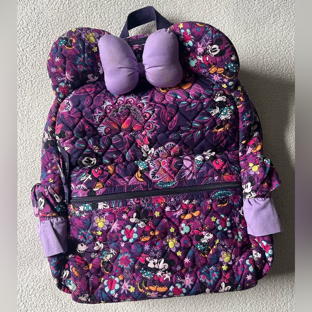 Disney x Vera Bradley Flirty Floral Minnie Mouse Bow & Ears Backpack, Purple